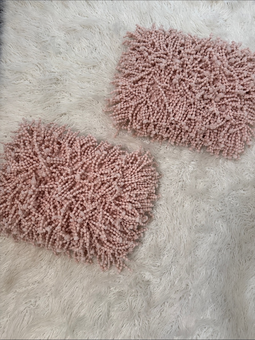 Set of Two Plush Pink  Decorative Pillow -